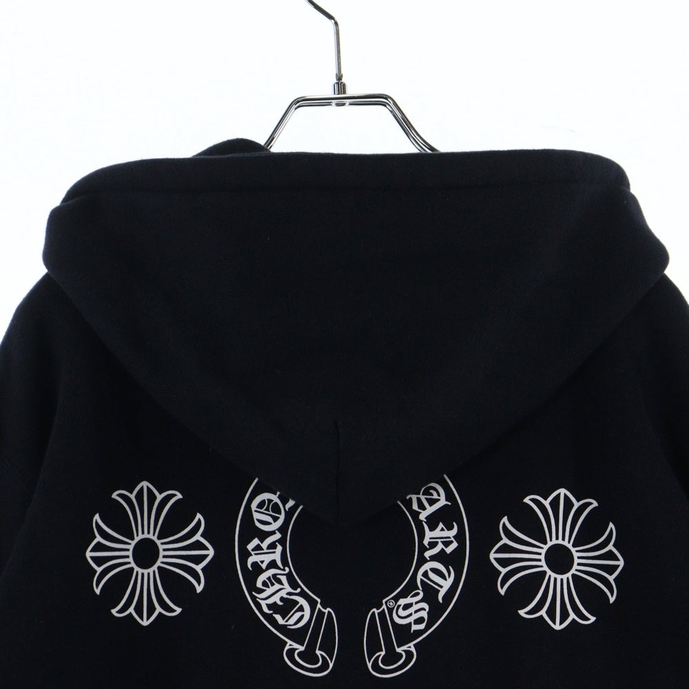 CHROME HEARTS(クロムハーツ) HORSESHOE CH PLUS Zip Up Hoodie FUCK YOU ホースシュー CHプラス ファックユー ジップアップパーカー フーディ 裏地サーマル ブラック