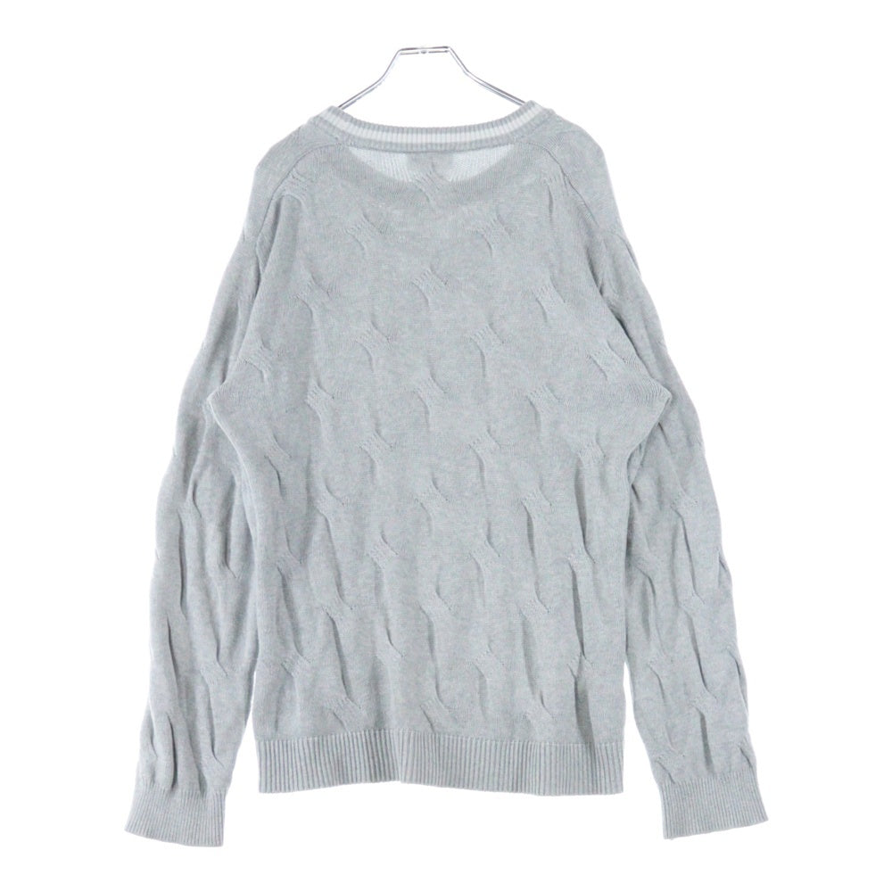 LACOSTE(ラコステ) クルーネック長袖ニットセーター グレー AH148LJ