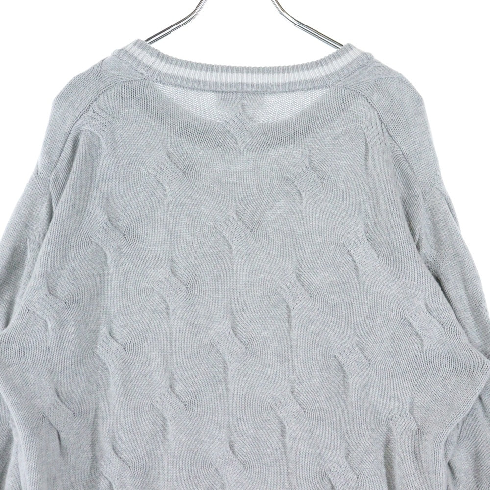 LACOSTE(ラコステ) クルーネック長袖ニットセーター グレー AH148LJ