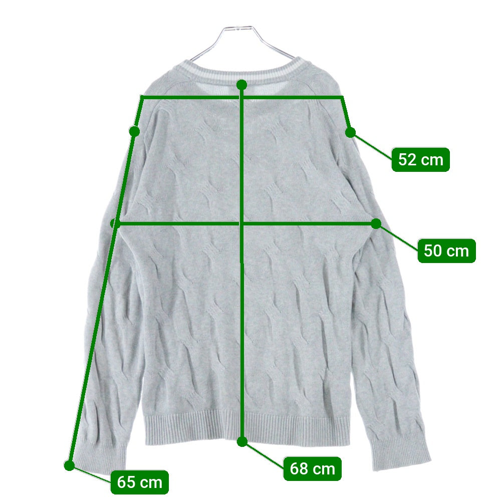 LACOSTE(ラコステ) クルーネック長袖ニットセーター グレー AH148LJ
