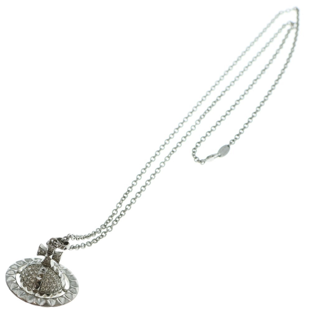 Vivienne Westwood(ヴィヴィアンウエストウッド) MAYFAIR LARGE ORB 土星 ストーン/メタル シルバー ネックレス 0849