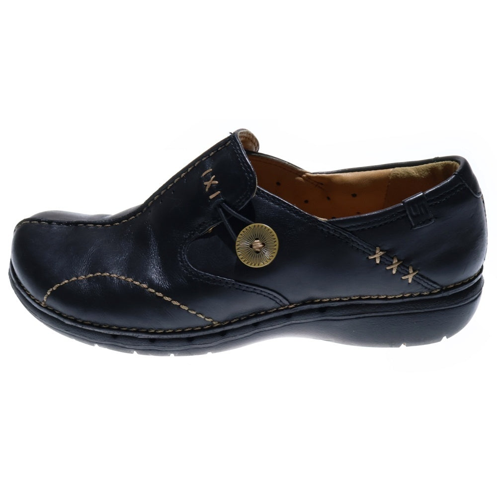 Clarks(クラークス) Unstructured アンストラクチャード アンネイチャーイージー レザースリッポン ブラック