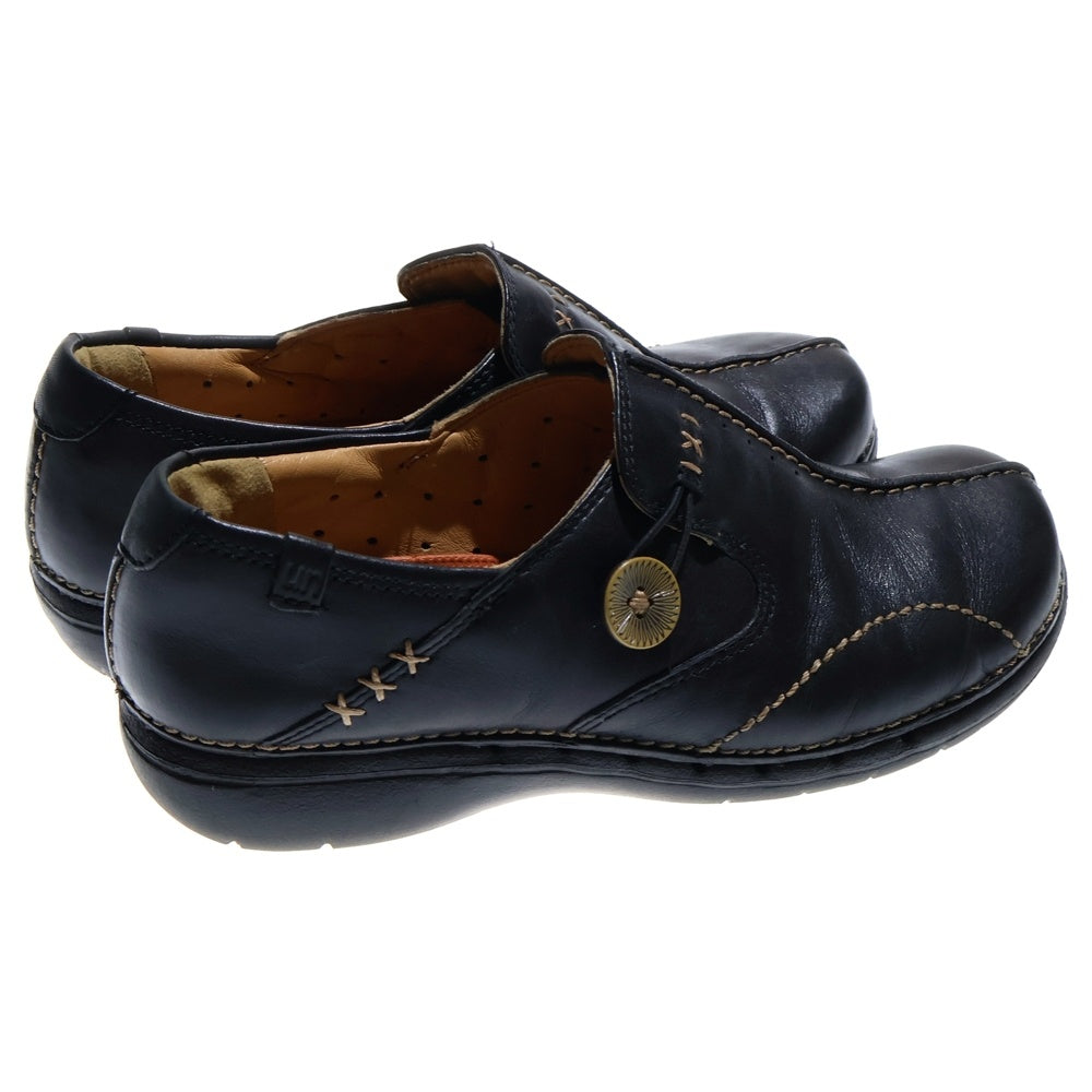 Clarks(クラークス) Unstructured アンストラクチャード アンネイチャーイージー レザースリッポン ブラック