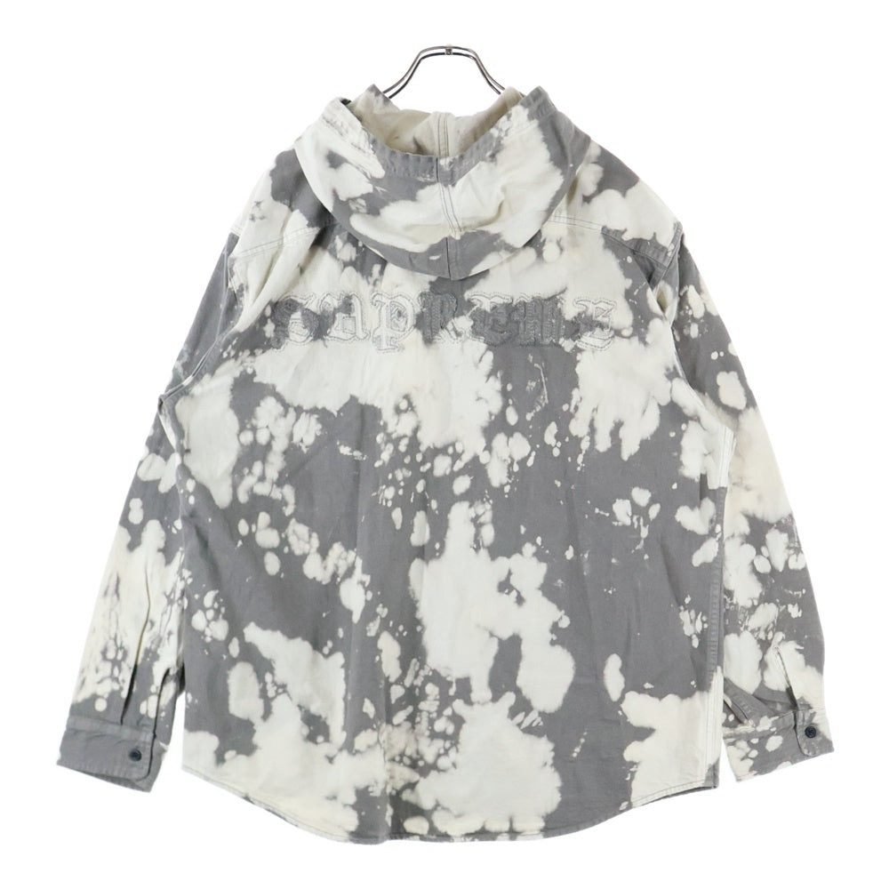 SUPREME(シュプリーム) 25SS Hooded Denim Shirt Bleached フーデットデニム長袖シャツ ホワイト/グレー
