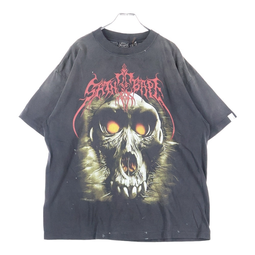 SAINT MICHAEL(セントマイケル) 25AW ×A BATHING APE BAPE SS TEE SAINT BAPE SM-HR1-0000-C37 ×アベイシングエイプ プリント半袖Tシャツ ブラック