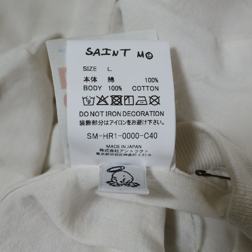 SAINT MICHAEL(セントマイケル) 25AW ×Betty Boop BTY SS TEE BETTY SM-HR1-0000-C40 アニメプリント半袖Tシャツ ホワイト