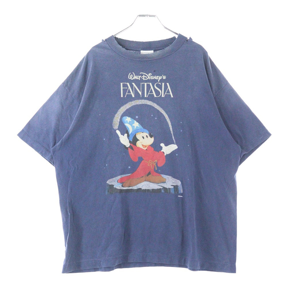 SAINT MICHAEL(セントマイケル) 25SS ×Disney FANTASIA SS TEE SM-HR8-0000-C65 ×ディズニー ムービープリント半袖Tシャツ ネイビー