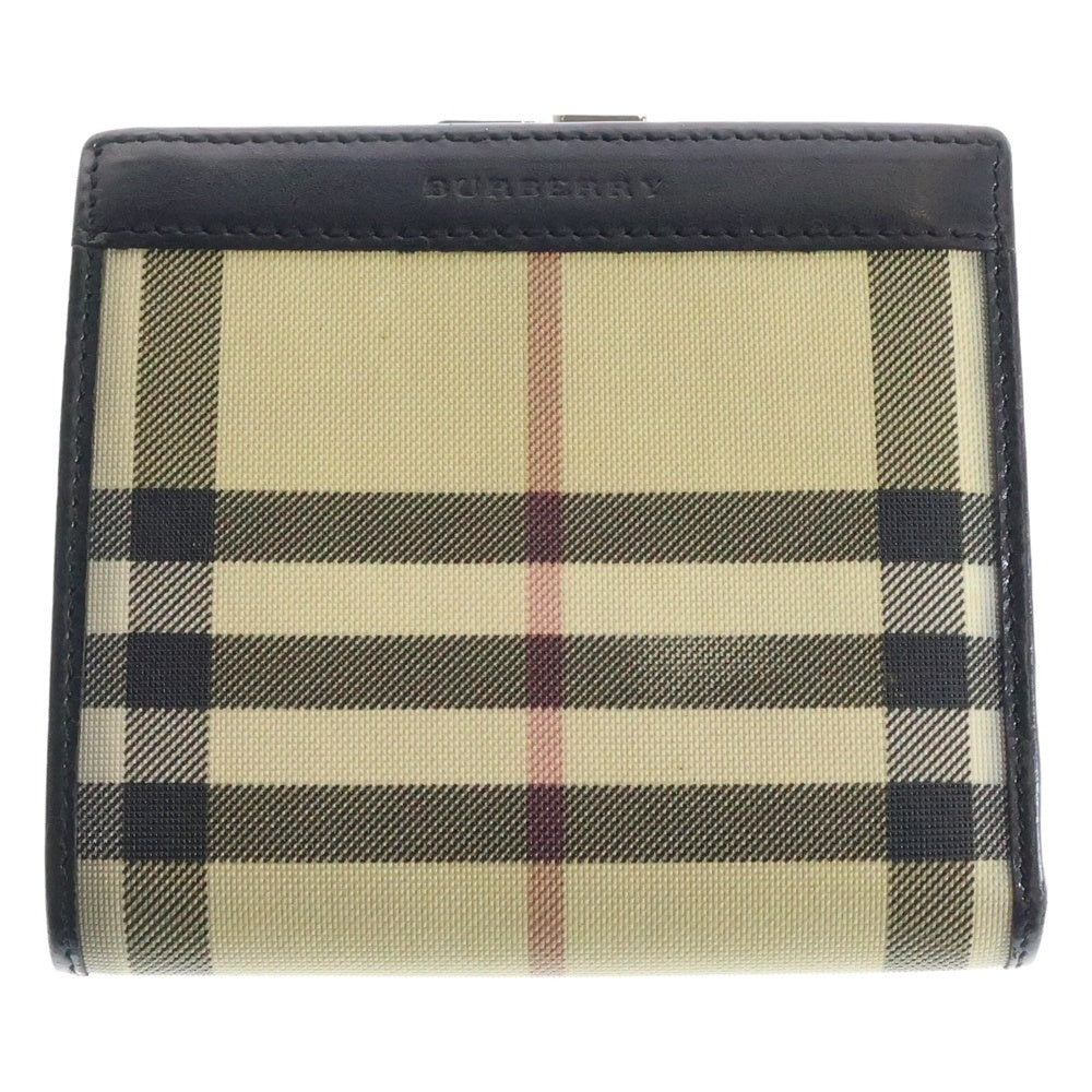 BURBERRY(バーバリー) ノバチェック ガマ口折り財布 ベージュ