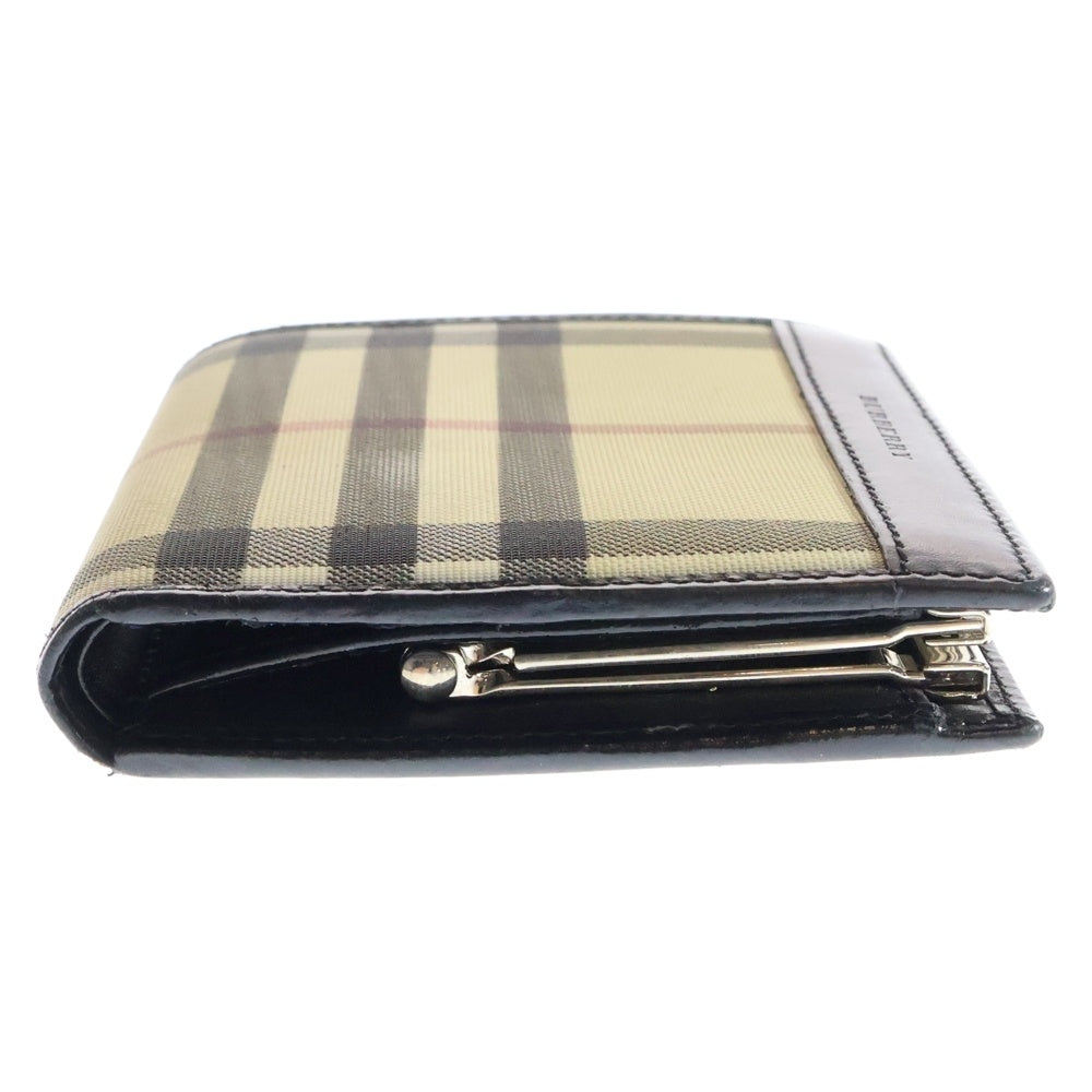BURBERRY(バーバリー) ノバチェック ガマ口折り財布 ベージュ