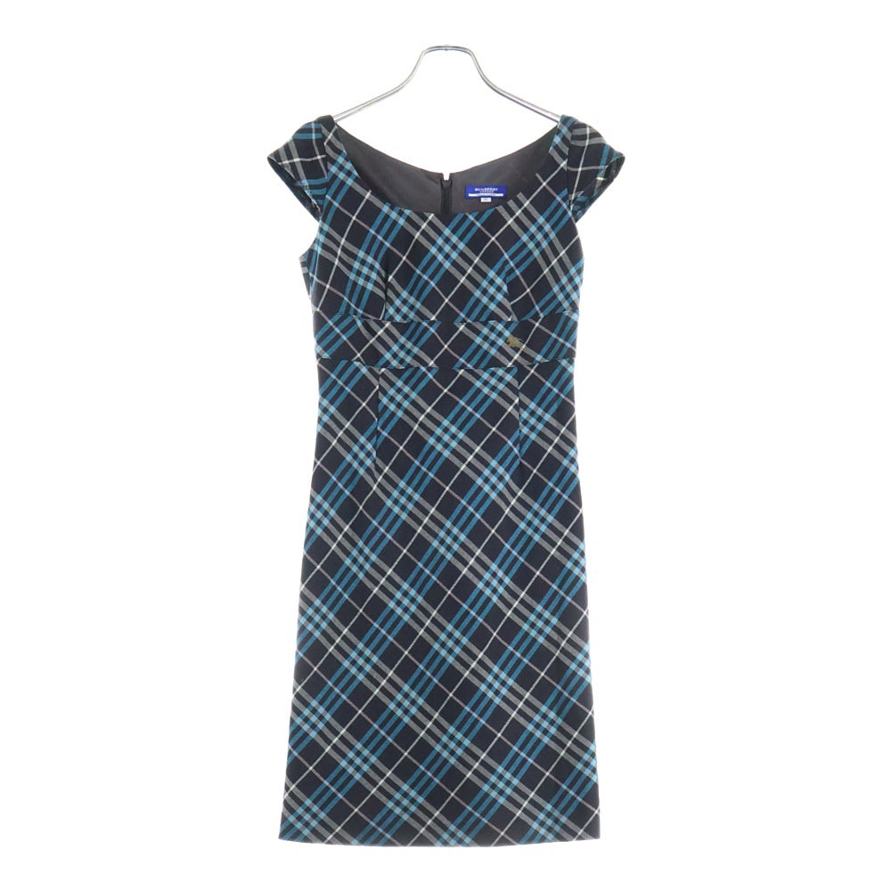 BURBERRY BLUE LABEL(バーバリーブルーレーベル) ウールチェックワンピース FMF48-582-32 ブラック/ブルー レディース