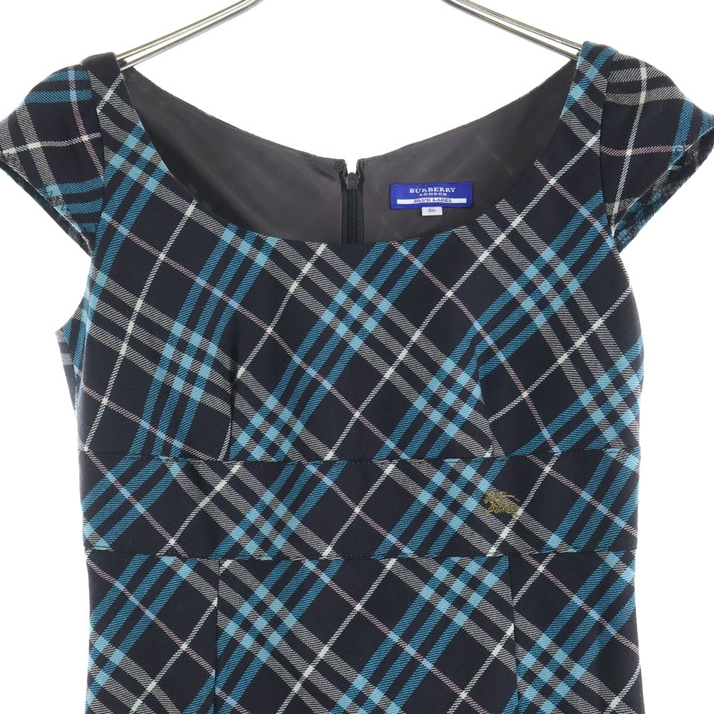 BURBERRY BLUE LABEL(バーバリーブルーレーベル) ウールチェックワンピース FMF48-582-32 ブラック/ブルー レディース