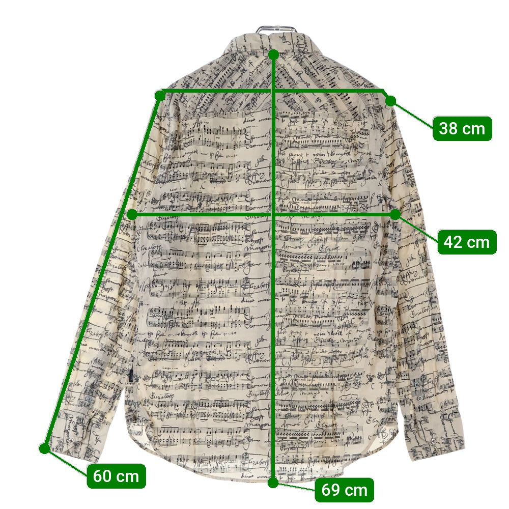 Paul Smith JEANS(ポールスミスジーンズ) 楽譜プリント長袖シャツ ベージュ