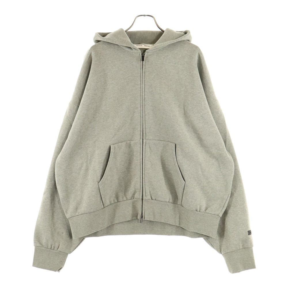 FOG Essentials(エフオージー エッセンシャルズ) フロントフェルトロゴ ジップアップパーカー フーディ グレー