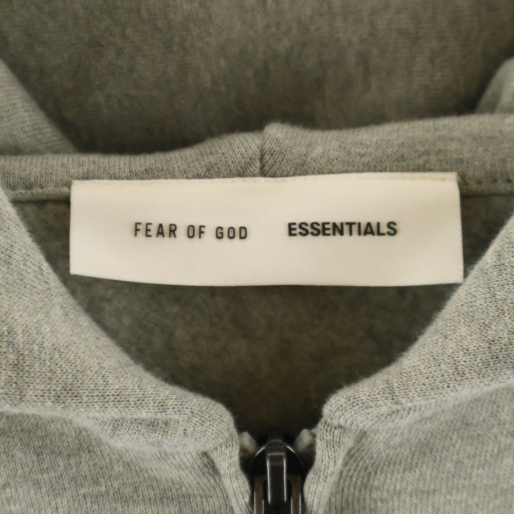 FOG Essentials(エフオージー エッセンシャルズ) フロントフェルトロゴ ジップアップパーカー フーディ グレー