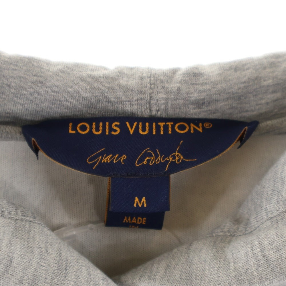 LOUIS VUITTON(ルイヴィトン) 26SS キャットスタンプ プリント プルオーバーパーカー フーディ グレー RW261WW FED FUST04