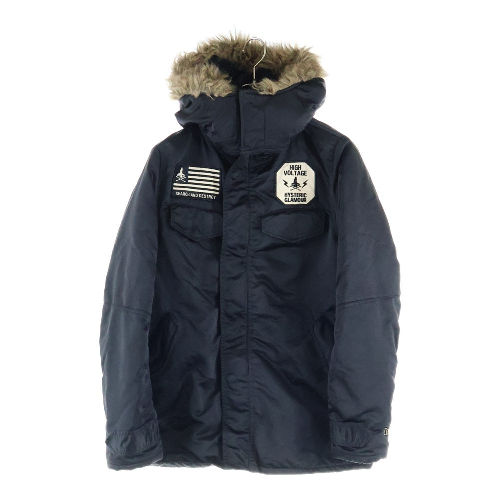 HYSTERIC GLAMOUR(ヒステリックグラマー) N3Bタイプ ファー付きフライトジャケット 0204AC01 ブラック