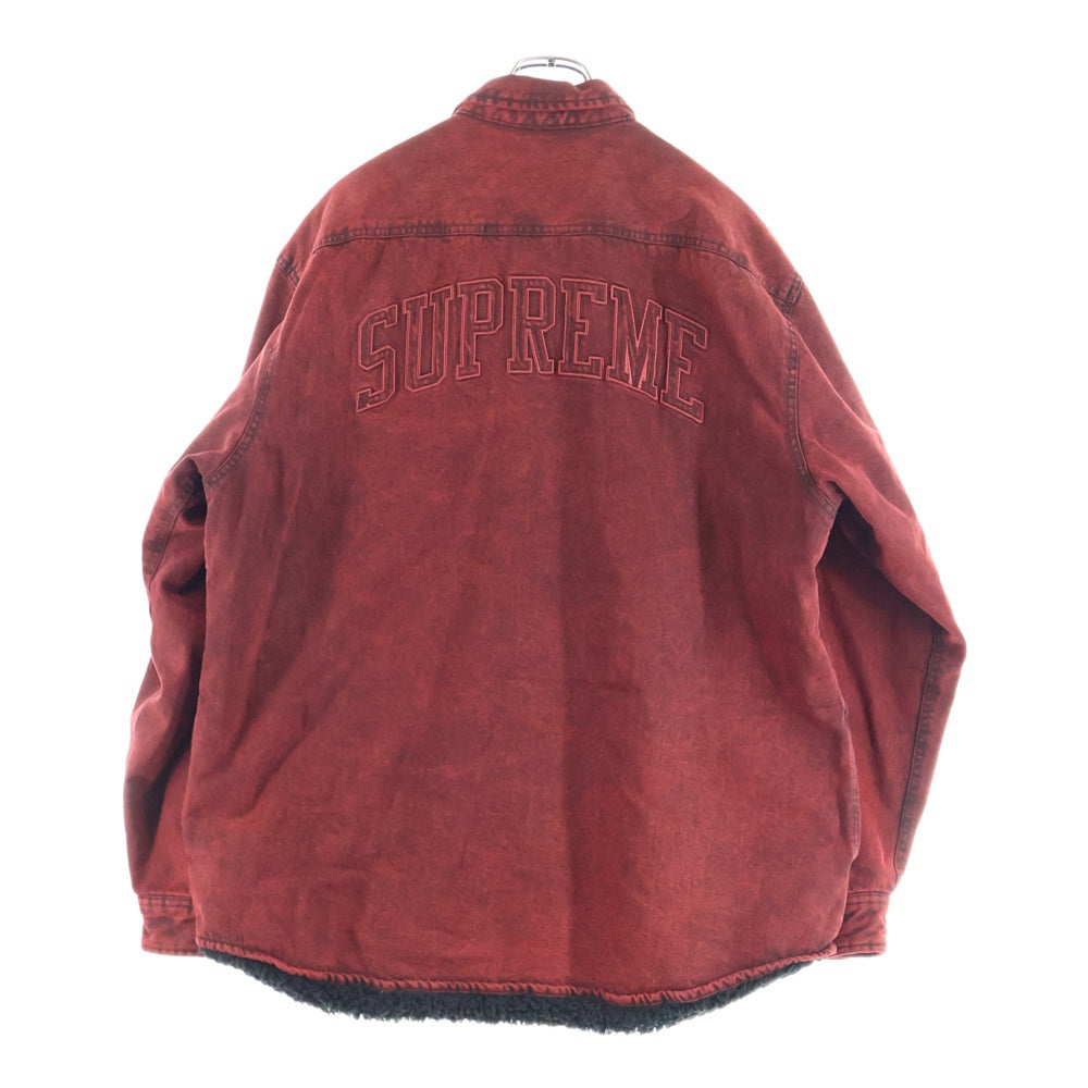 SUPREME(シュプリーム) 24AW Faux Shearling Lined Work Shirt フェイクシアリング ロゴエンブロイダリー ワークジャケット レッド