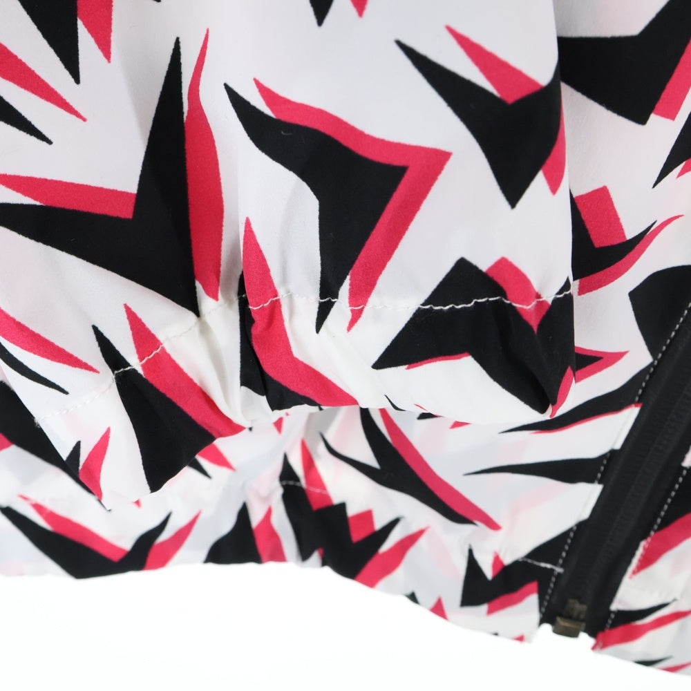 MARK&LONA(マークアンドロナ) 18SS フロントロゴ 総柄 ジップアップジャケット フーディ ピンク/ホワイト/ブラック ML-18S-D10