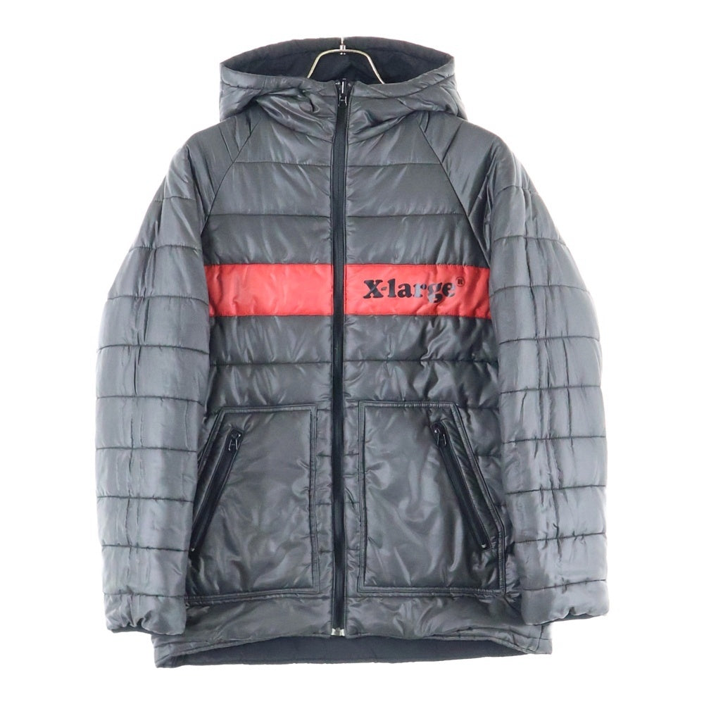 X-LARGE(エクストララージ) フロントロゴ リバーシブル ジップアップジャケット ブラック/グレー/レッド 0123512