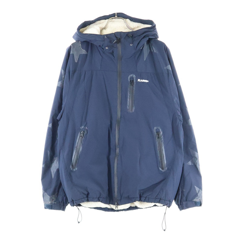 X-LARGE(エクストララージ) 裏地ボア ジップアップジャケット フーディ ネイビー 0133506