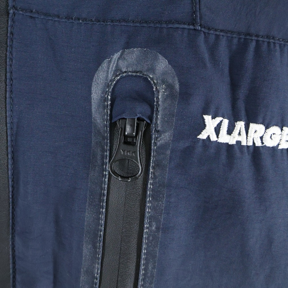 X-LARGE(エクストララージ) 裏地ボア ジップアップジャケット フーディ ネイビー 0133506