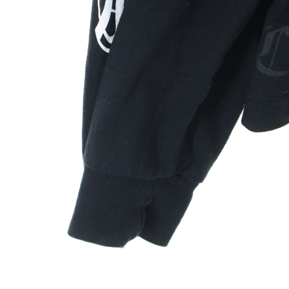 CHROME HEARTS(クロムハーツ) CH SCROLL LABEL スクロールラベル アームプリント クルーネック長袖Tシャツカットソー ロングスリーブ ロンT ブラック