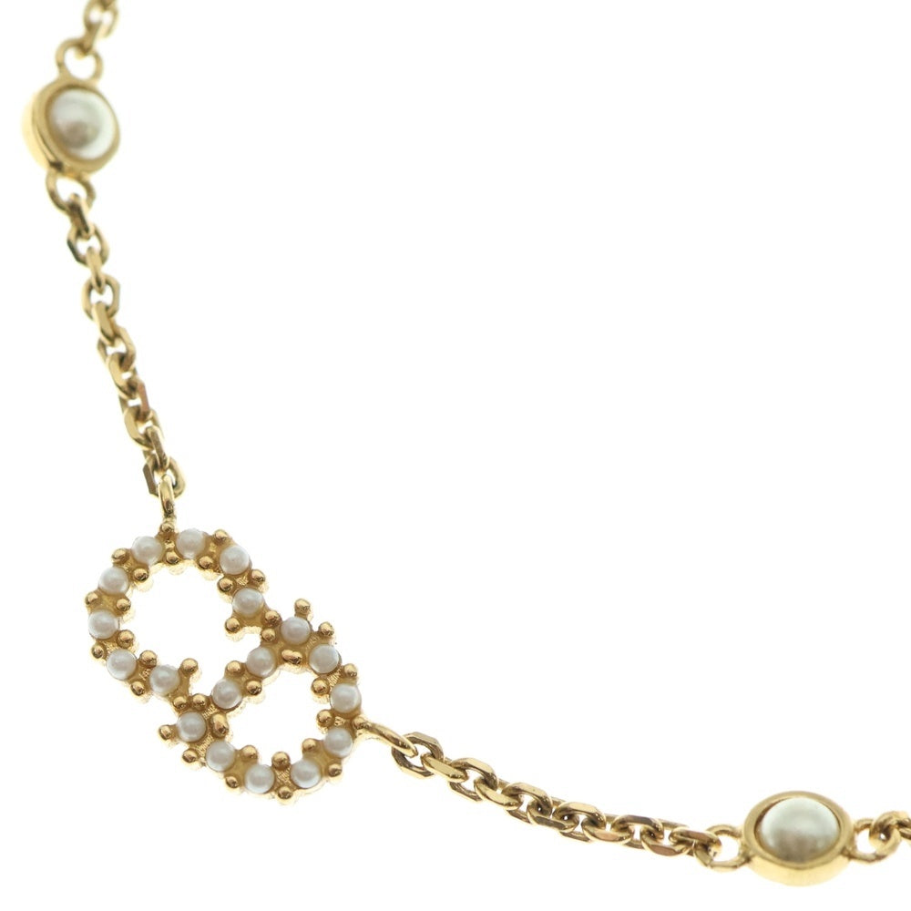 Christian Dior(クリスチャンディオール) CLAIR D LUN クレール ディー リュヌ CDロゴ フェイクパールネックレス ゴールド レディース