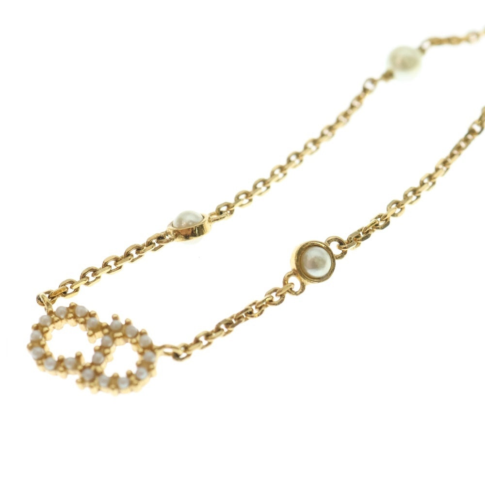 Christian Dior(クリスチャンディオール) CLAIR D LUN クレール ディー リュヌ CDロゴ フェイクパールネックレス ゴールド レディース