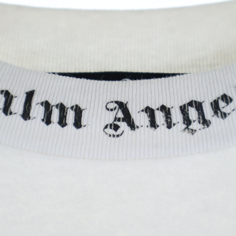Palm Angels(パームエンジェルス) 21SS CLASSIC LOGO OVER L/S TEE PMAB001S21JER001 クラシックロゴ ネックロゴ クルーネック長袖Tシャツカットソーロングスリーブ ロンT ホワイト