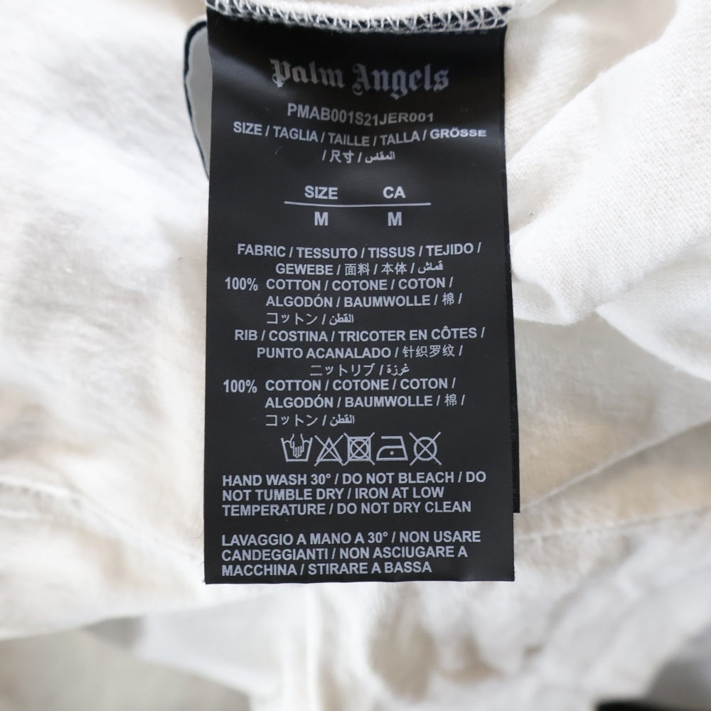Palm Angels(パームエンジェルス) 21SS CLASSIC LOGO OVER L/S TEE PMAB001S21JER001 クラシックロゴ ネックロゴ クルーネック長袖Tシャツカットソーロングスリーブ ロンT ホワイト
