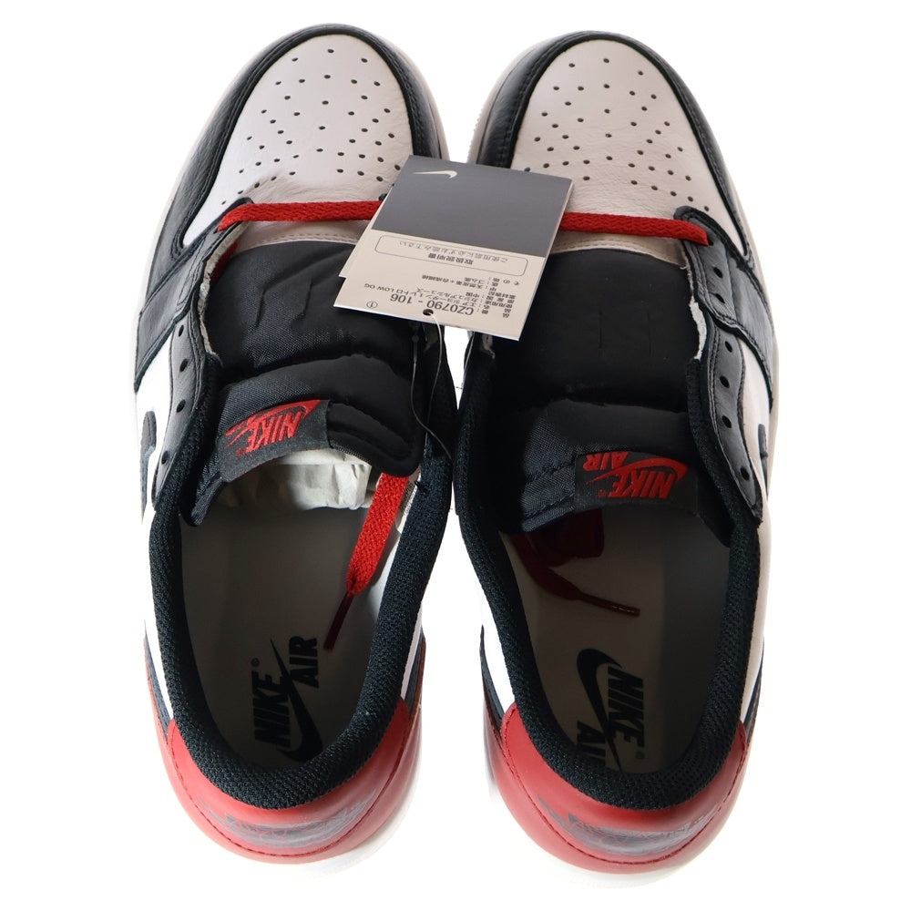 NIKE(ナイキ) AIR JORDAN 1 RETRO LOW OG BLACK TOE CZ0790-106 エアジョーダン1 ブラックトゥ レースアップ ローカットスニーカー ホワイト/ブラック/レッド US10.5/28.5cm