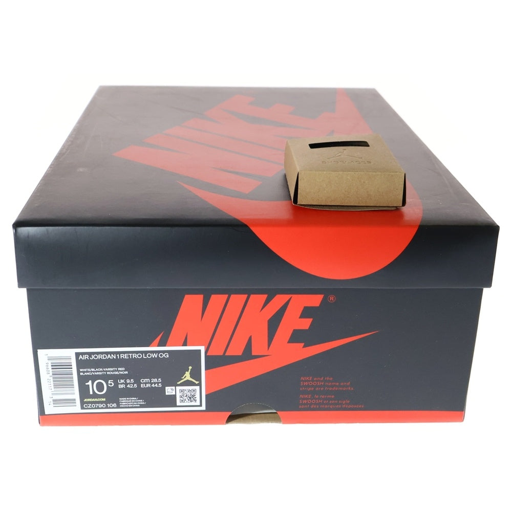 NIKE(ナイキ) AIR JORDAN 1 RETRO LOW OG BLACK TOE CZ0790-106 エアジョーダン1 ブラックトゥ レースアップ ローカットスニーカー ホワイト/ブラック/レッド US10.5/28.5cm
