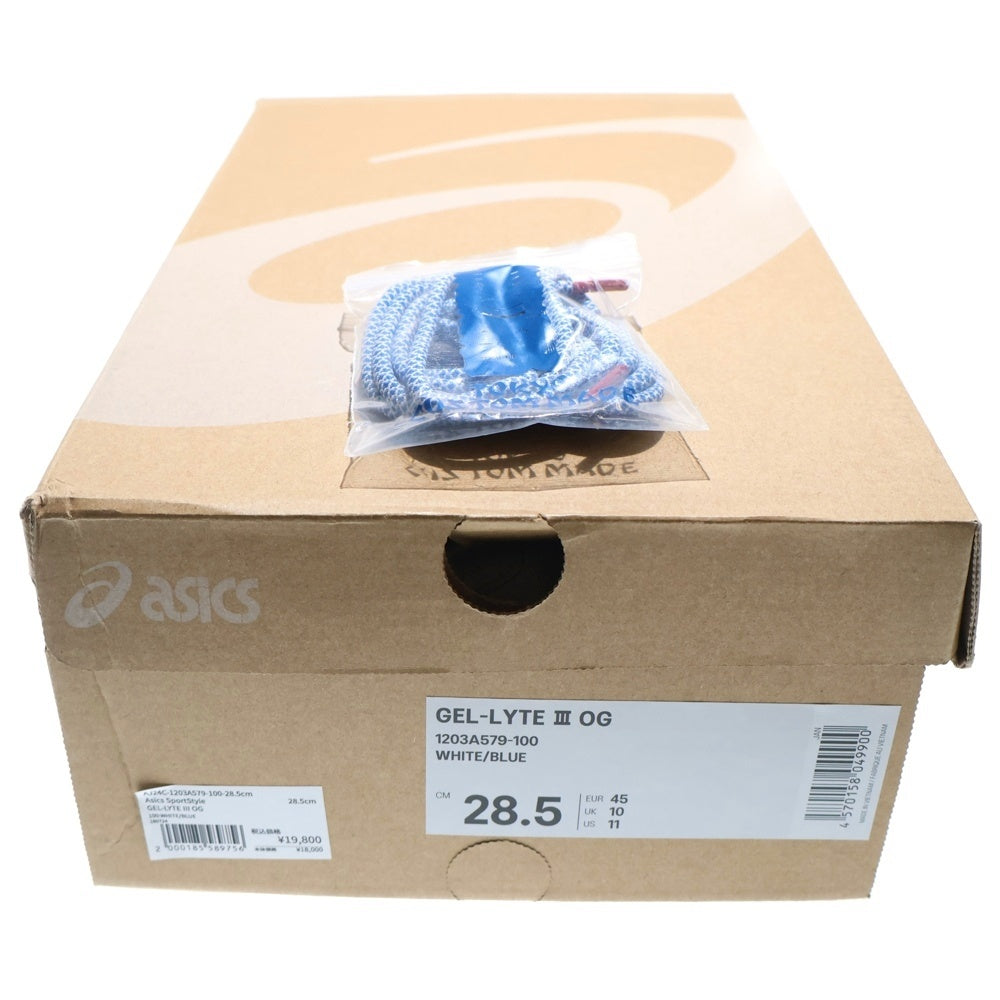 ASICS(アシックス) GEL-LYTE3 OG 1203A579-100 ゲルライト スエード ローカットスニーカー シューズ ホワイト/ブルー US10.5/28.5cm