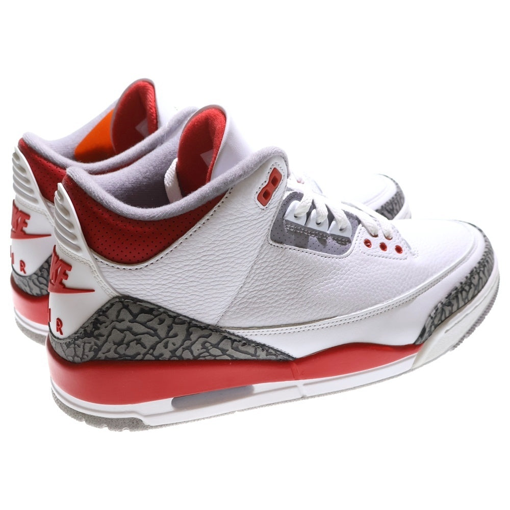 NIKE(ナイキ) AIR JORDAN 3 RETRO DN3707-160 エアジョーダン 3 レトロ ファイヤーレッド ハイカットスニーカー ホワイト/レッド US10.5/28.5cm