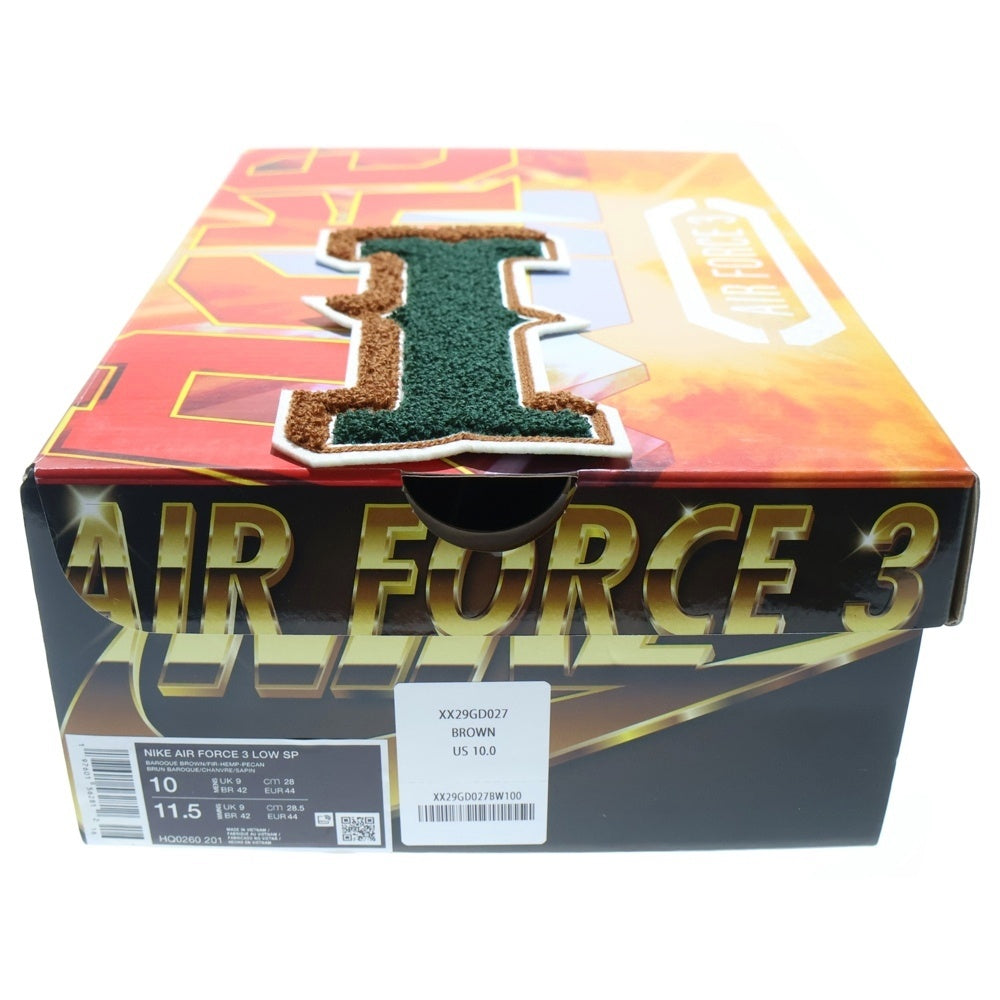 NIKE(ナイキ) ×NIGO AIR FORCE3 LOW SP HQ0260-201 ニゴー エアフォース3 ローカットスニーカー シューズ ブラウン/グリーン US10/28cm