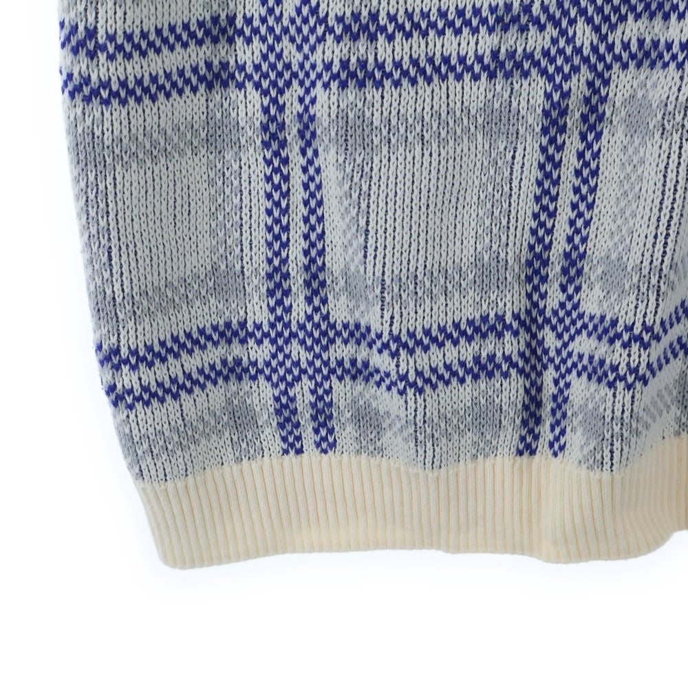 SUPREME(シュプリーム) 24SS Plaid Knit S/S Polo プレイド ショートスリーブ 半袖ニットポロシャツ ホワイト/ブルー