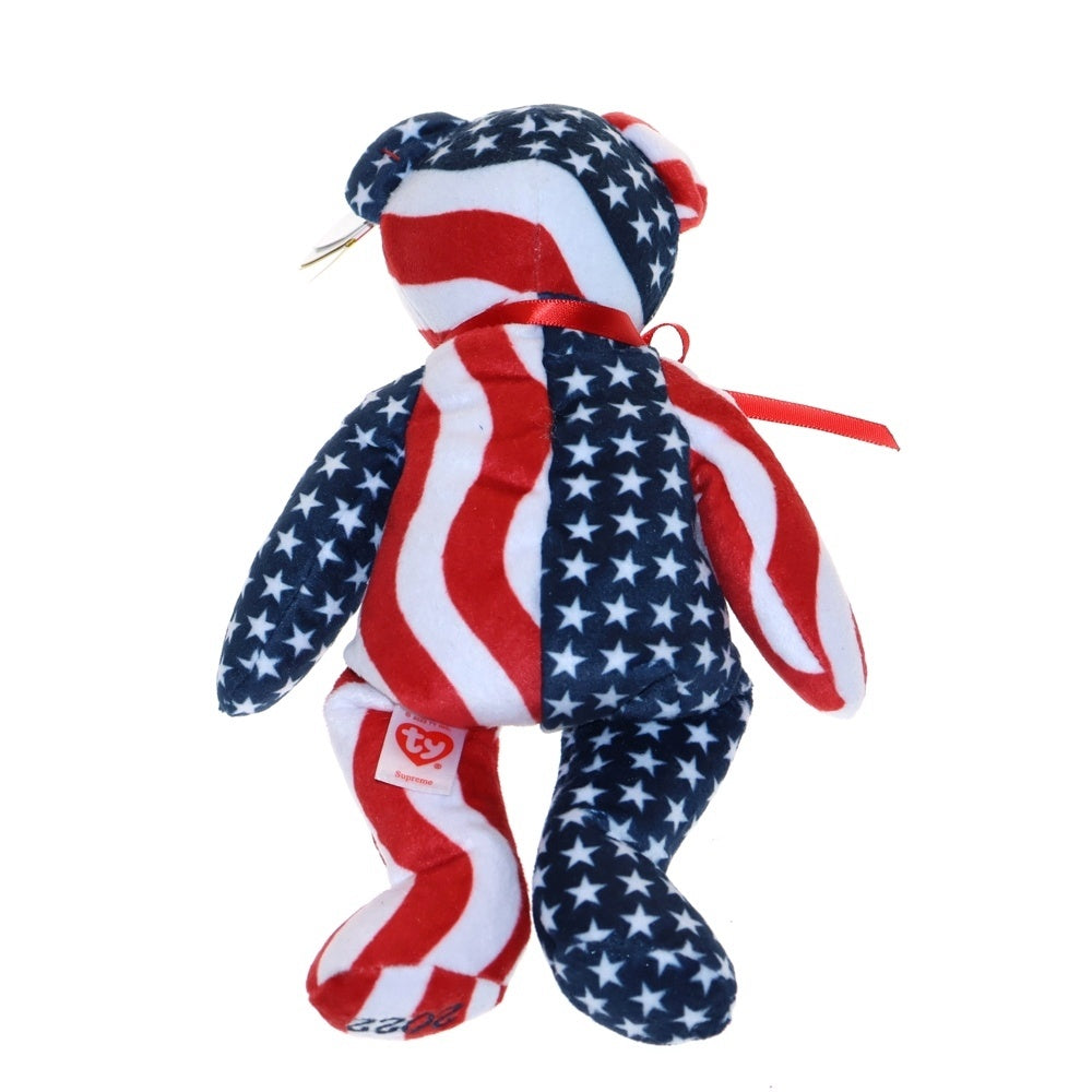 SUPREME(シュプリーム) TY BEANIE BABIES FLAG テディベア ボックスロゴ 星条旗柄 ブルー/レッド/ホワイト
