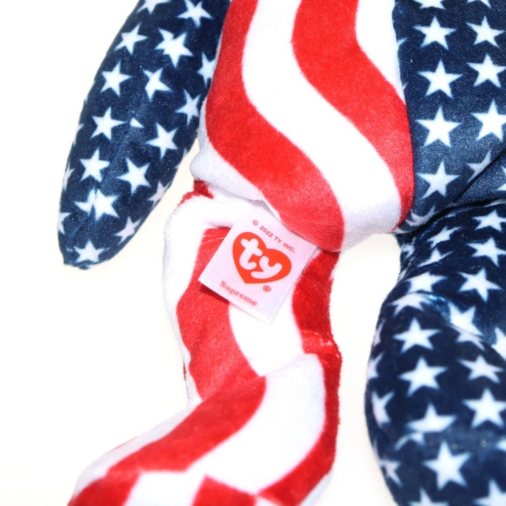 SUPREME(シュプリーム) TY BEANIE BABIES FLAG テディベア ボックスロゴ 星条旗柄 ブルー/レッド/ホワイト