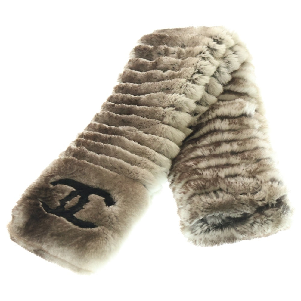 CHANEL(シャネル) ココマーク オリラグ ファーストール マフラー グレー