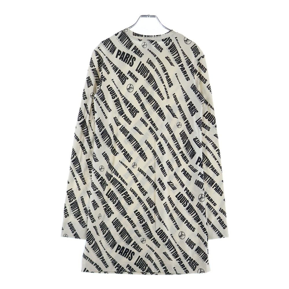 LOUIS VUITTON(ルイヴィトン) 21AW Slanted Signature Sporty T-shirt シグネチャーロゴ ロングスリーブ長袖Tシャツカットソー ロンT ホワイト レディース RW212B IM2 FLRO30