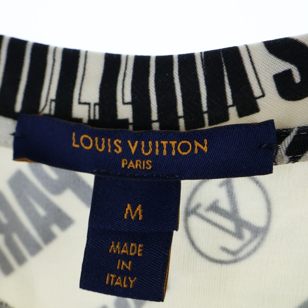 LOUIS VUITTON(ルイヴィトン) 21AW Slanted Signature Sporty T-shirt シグネチャーロゴ ロングスリーブ長袖Tシャツカットソー ロンT ホワイト レディース RW212B IM2 FLRO30