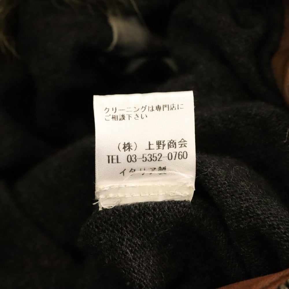 GIORGIO BRATO(ジョルジオブラット) ファー付きジップアップ ラムレザージャケット ブラウン 962968