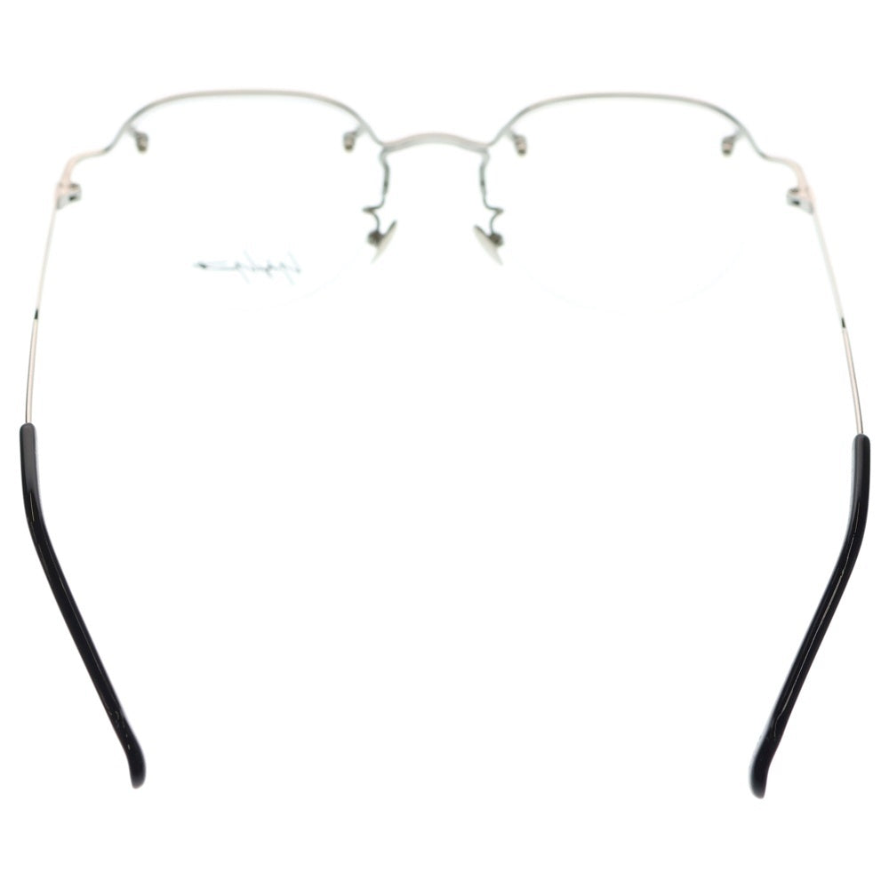 Yohji Yamamoto(ヨウジヤマモト) ハーフリム シルバーメタル サングラス 眼鏡 アイウェア 19-0041-4