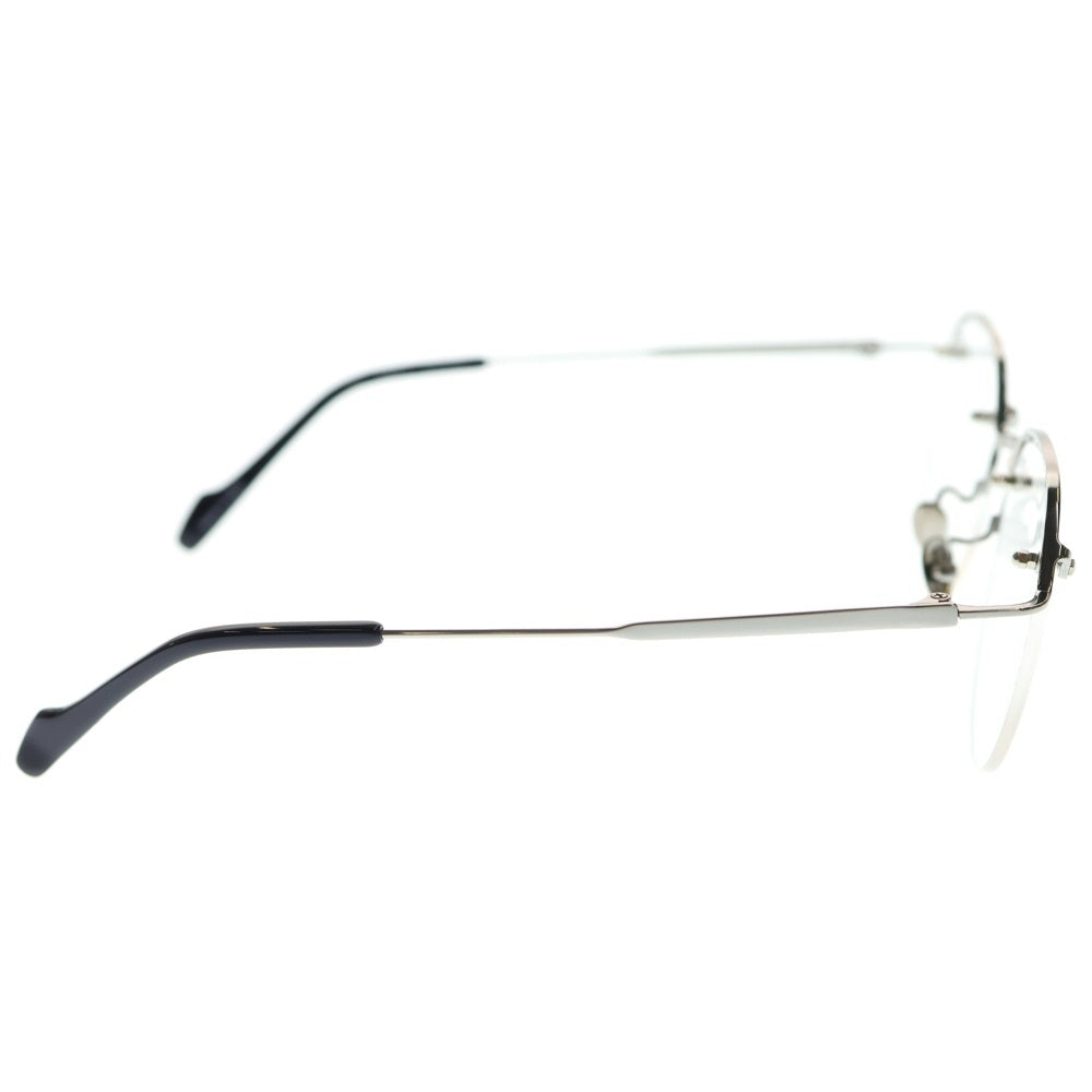 Yohji Yamamoto(ヨウジヤマモト) ハーフリム シルバーメタル サングラス 眼鏡 アイウェア 19-0041-4