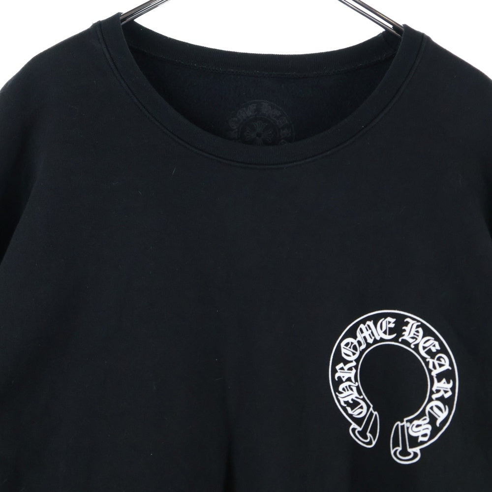 CHROME HEARTS(クロムハーツ) SWTSHRT PLVR バックホースシュー袖フローラルプリントスウェットトレーナー ブラック