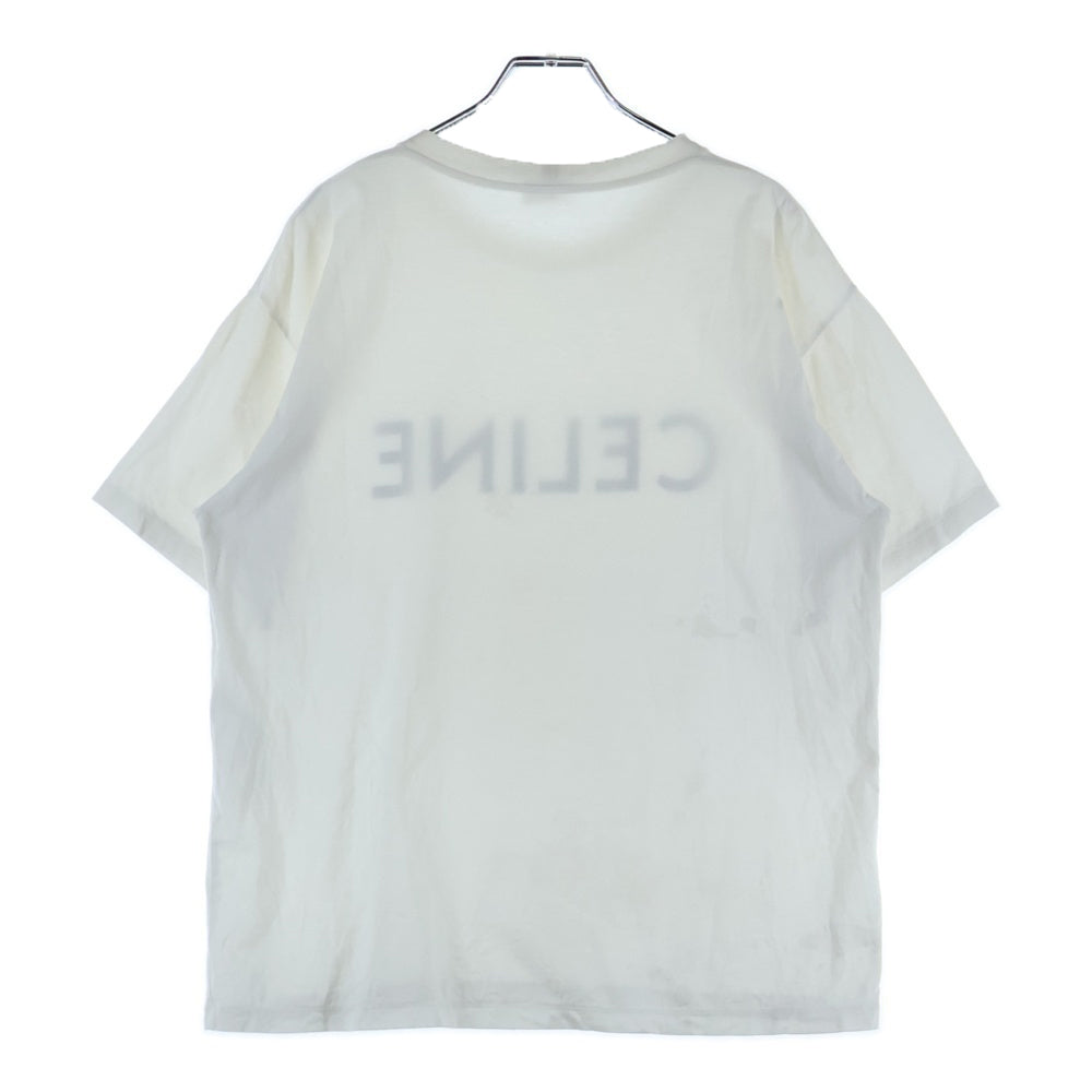 CELINE(セリーヌ) LOGO PRINT T-SHIRTS ロゴプリントコットンジャージー クルーネック半袖Tシャツ 半袖カットソー ホワイト 2X681671Q