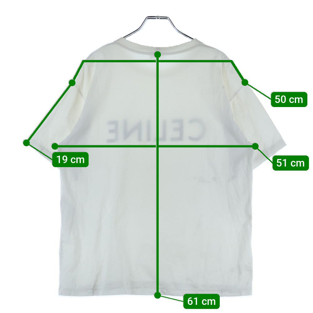 CELINE(セリーヌ) LOGO PRINT T-SHIRTS ロゴプリントコットンジャージー クルーネック半袖Tシャツ 半袖カットソー ホワイト 2X681671Q