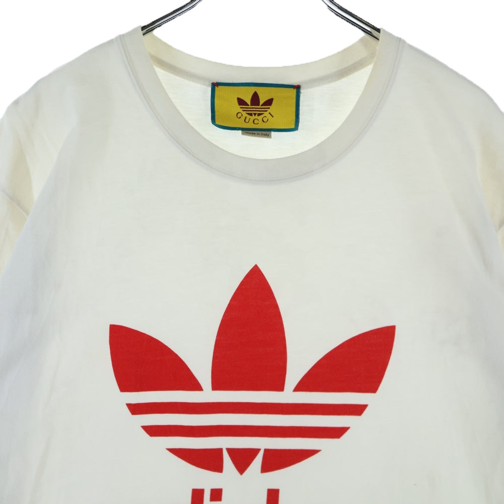 GUCCI(グッチ) 22AW ×adidas Cotton Jersey Tee アディダス 半袖Tシャツ 半袖カットソー ホワイト 717422