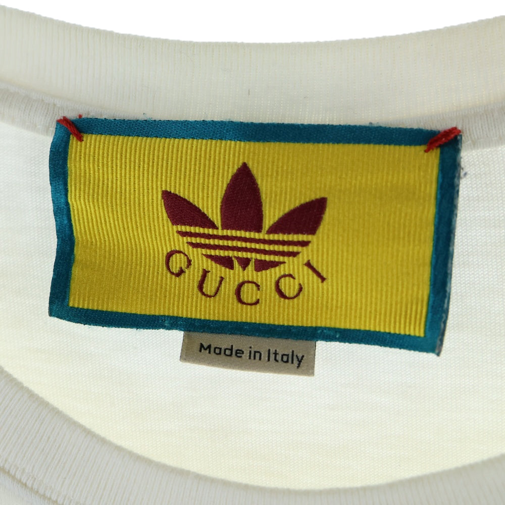 GUCCI(グッチ) 22AW ×adidas Cotton Jersey Tee アディダス 半袖Tシャツ 半袖カットソー ホワイト 717422