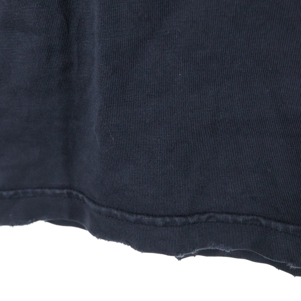 BALENCIAGA(バレンシアガ) 23SS TAPE TYPE MEDIUM FIT TEE デストロイ加工 テープロゴミディアムフィット半袖Tシャツ 半袖クルーネックカットソー ブラック 739784 TOVA9